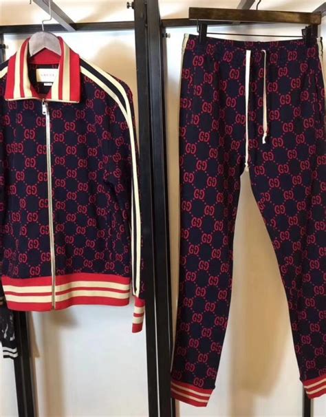 navy blue gucci tracksuit|real Gucci tracksuit.